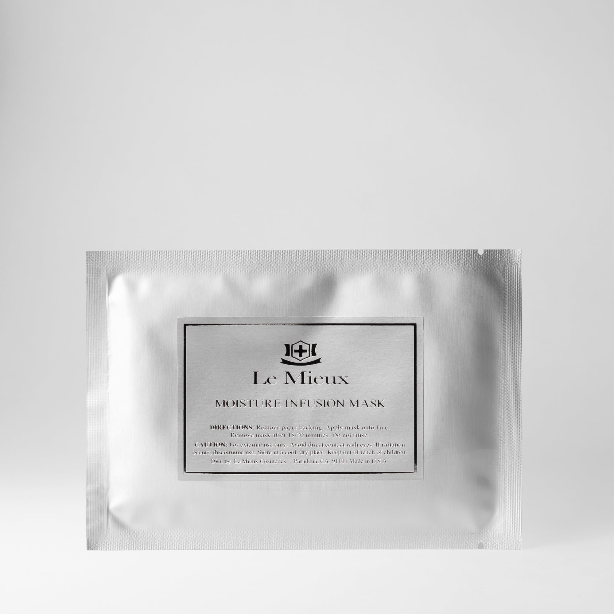 Moisture Infusion Mask isolated on a light grey background 